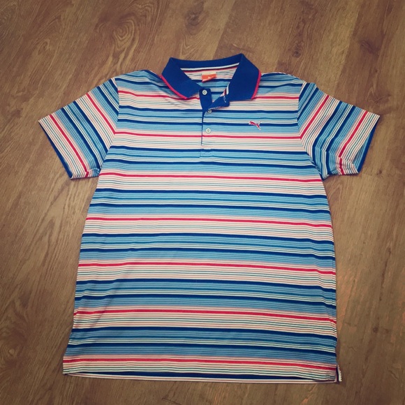 red white and blue puma shirt